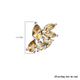 Citrine Earrings (With Push Back) in Platinum Overlay Sterling Silver