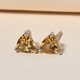 Citrine Stud Earrings (with Push Back) in Platinum Overlay Sterling Silver 1.390 Ct.