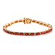 Salamanca Fire Opal and Natural Cambodian Zircon Bracelet (Size 7) in Yellow Gold Overlay Sterling S