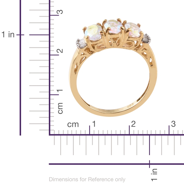 Mercury Mystic Topaz (Ovl), Diamond Ring in 14K Gold Overlay Sterling Silver 1.500 Ct.