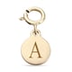 Personalised Engravable 9K Yellow Gold Initial Plain Disc Charm with Clasp