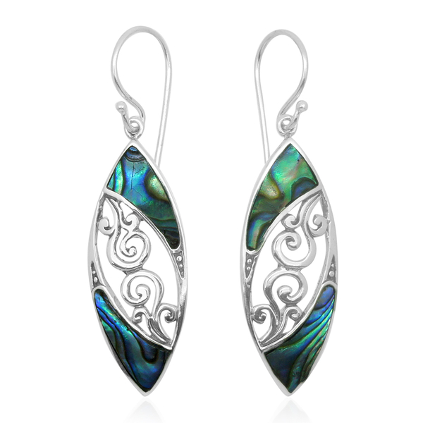 Royal Bali Collection Abalone Shell Hook Earrings in Sterling Silver 8.000 Ct.