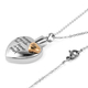 2 Piece Set - Engraved Memorial Son Heart Pendant with Chain (Size 20) and Funnel with Needle in Dual Tone