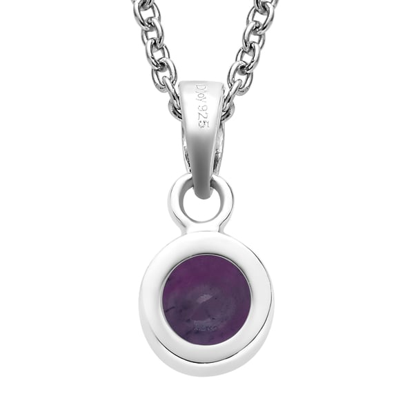2 Piece Set - Amethyst Pendant and Hook Earrings in Platinum Overlay Sterling Silver With Stainless Steel Chain ( Size 20), 2.82 Ct. Silver Wt. 5.50 Gms