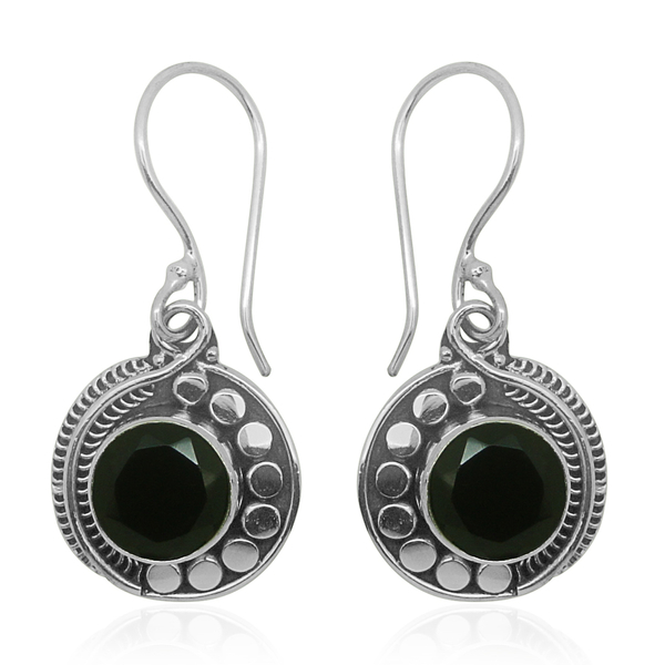 Boi Ploi Black Spinel (Rnd) Hook Earrings in Sterling Silver 6.820 Ct.