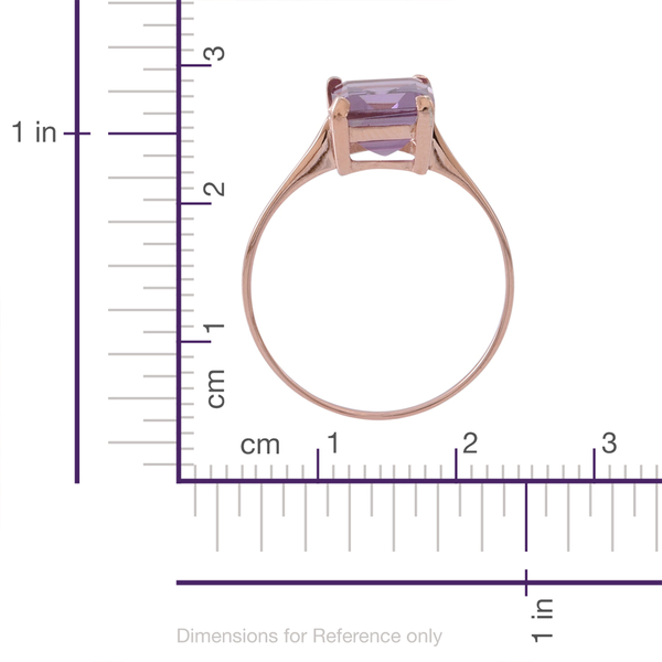 AA Rose De France Amethyst (Oct) Solitaire Ring in Rose Gold Overlay Sterling Silver 3.000 Ct.