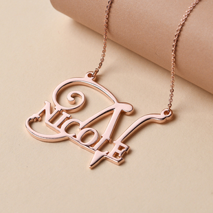 Personalised Alpha Name Necklace in Brass, Size 18+2 Inch