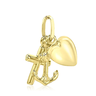 9K Yellow Gold Faith, Hope and Charity Pendant Gold Wt 0.69 Gms