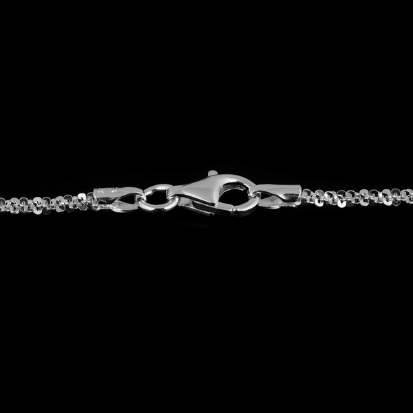 Platinum Overlay Sterling Silver Rock Chain (Size - 24) with Lobster Clasp