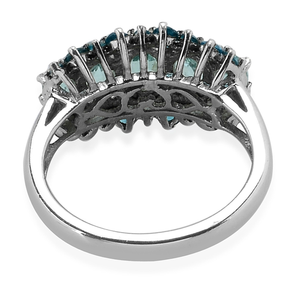 Paraibe Apatite (Ovl) Malgache Neon Apatite Ring in Platinum Overlay Sterling Silver  2.000 Ct.