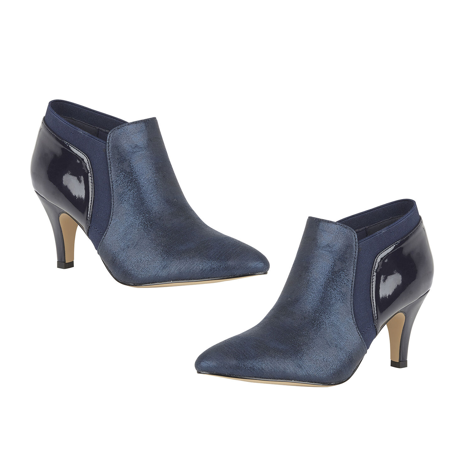 Lotus Navy Print/Patent Candice Shoe Boots (Size 4)