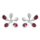 LucyQ Splash Collection - African Ruby (FF) Earrings (with Push Back) in Rhodium Overlay Sterling Si