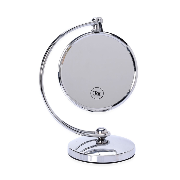 Multi Potsition Double Sided Mirror in Silver Tone-3 x mag.