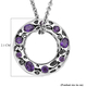 RACHEL GALLEY Amethyst Pendant with Chain (Size 18/24/30) in Rhodium Overlay Sterling Silver, Silver Wt. 13.44 Gms