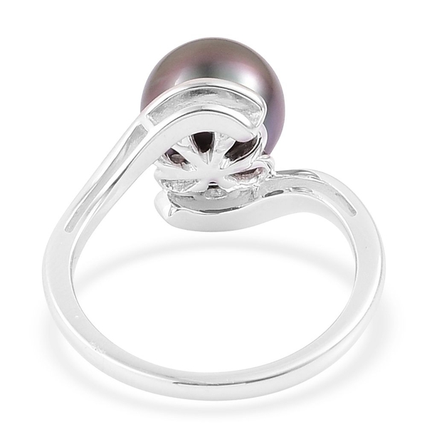 Limited Edition - RHAPSODY 950 Platinum AAAA Tahitian Pearl (Rnd 10-11mm) Solitaire Ring - Platinum Weight 6.00 Grams