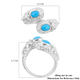 Royal Bali Collection - Arizona Sleeping Beauty Turquoise Adjustable Ring in Sterling Silver 1.40 Ct, Silver wt. 7.30 Gms