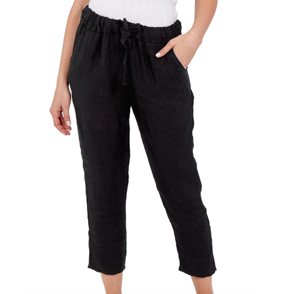 NOVA of London Linen Trousers in Black (Size 8-14)