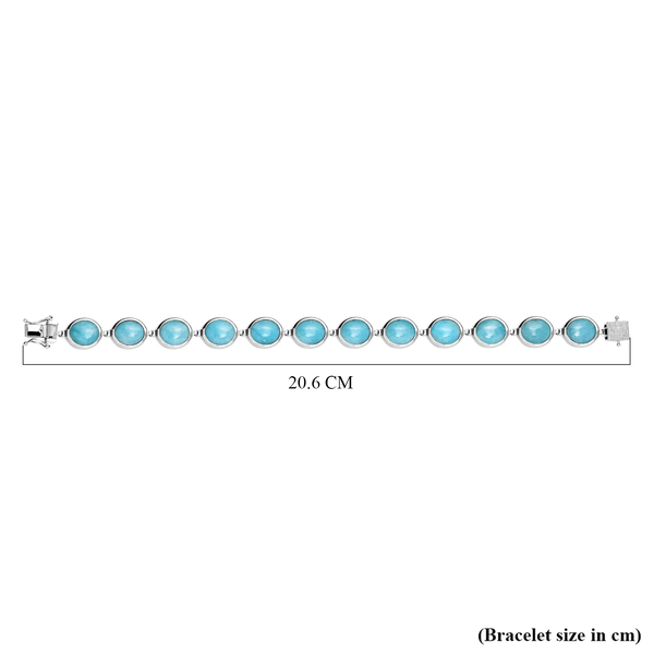 Collectors Edition - AAA Brazilian Amazonite Bracelet (Size - 8.25) in Platinum Overlay Sterling Silver 46.18 Ct, Silver Wt. 16.00 Gms