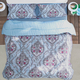 3 Piece Set - Serenity Night Microfiber Digital Printed Comforter (Size 225x220cm) King Size and 2 Pillow Sham (Size 75x50cm) - Aqua & Olive