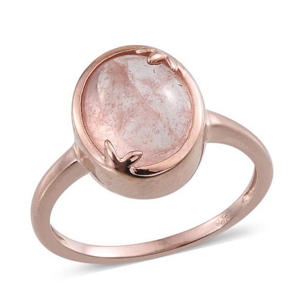 Marropino Morganite (Ovl) Solitaire Ring in Rose Gold Overlay Sterling Silver 4.500 Ct.