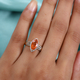 9K Yellow Gold AAA Fire Opal and Diamond Ring 1.55 Ct.