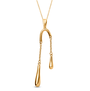 LucyQ Drip Collection - 18K Vermeil Yellow Gold Overlay Sterling Silver Pendant with Chain (Size 20 