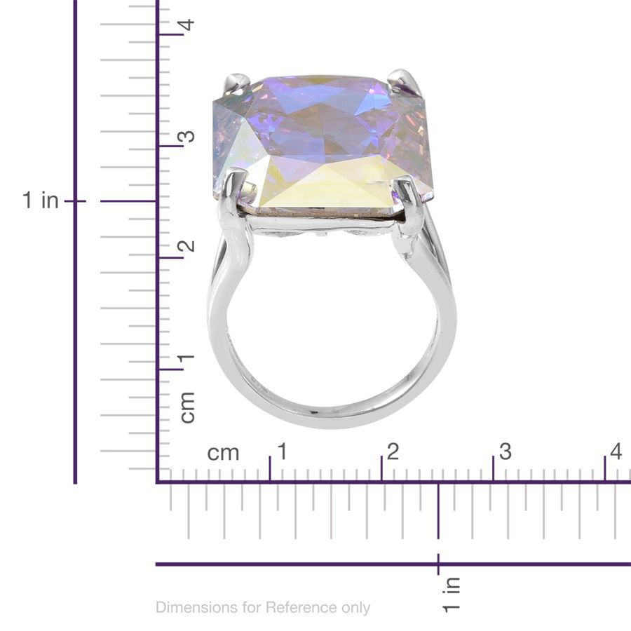 - AB Crystal (Oct) Ring in ION Plated Platinum Bond