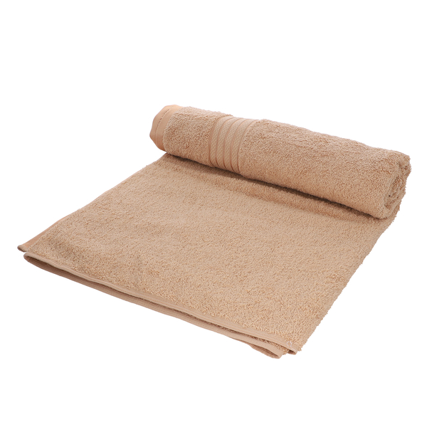 100% Egyptian Cotton Terry Towel Sheet (Size:165x90Cm) - Beige