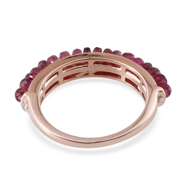 Pink Tourmaline (Rnd) Half Eternity Ring in Rose Gold Overlay Sterling Silver 5.000 Ct.