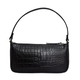 Assots London ZARA 100% Genuine Leather Croc Embossed Handbag (Size 25x14x5 Cm) - Black