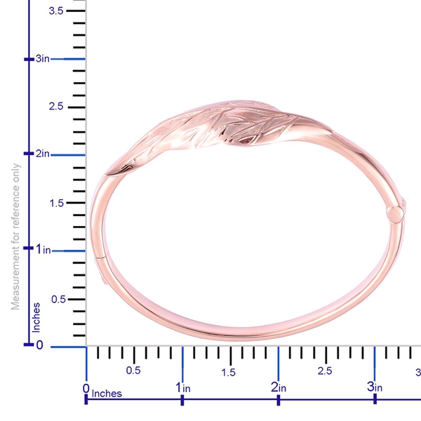 RACHEL GALLEY Rose Gold Overlay Sterling Silver Fallen Bangle (Size 7.5), Silver wt 28.00 Gms.