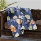  Luxurious Super Soft Leaves Pattern Flannel Blanket - Dark Grey