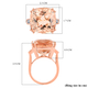 18K Rose Gold  AAA   Morganite ,  White Diamond  Solitaire Ring 16.40 ct,  Gold Wt. 5.65 Gms  16.400  Ct.