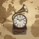 Hometime Metal Mantle Clock - Gramophone (Size 24X14X6 CM)