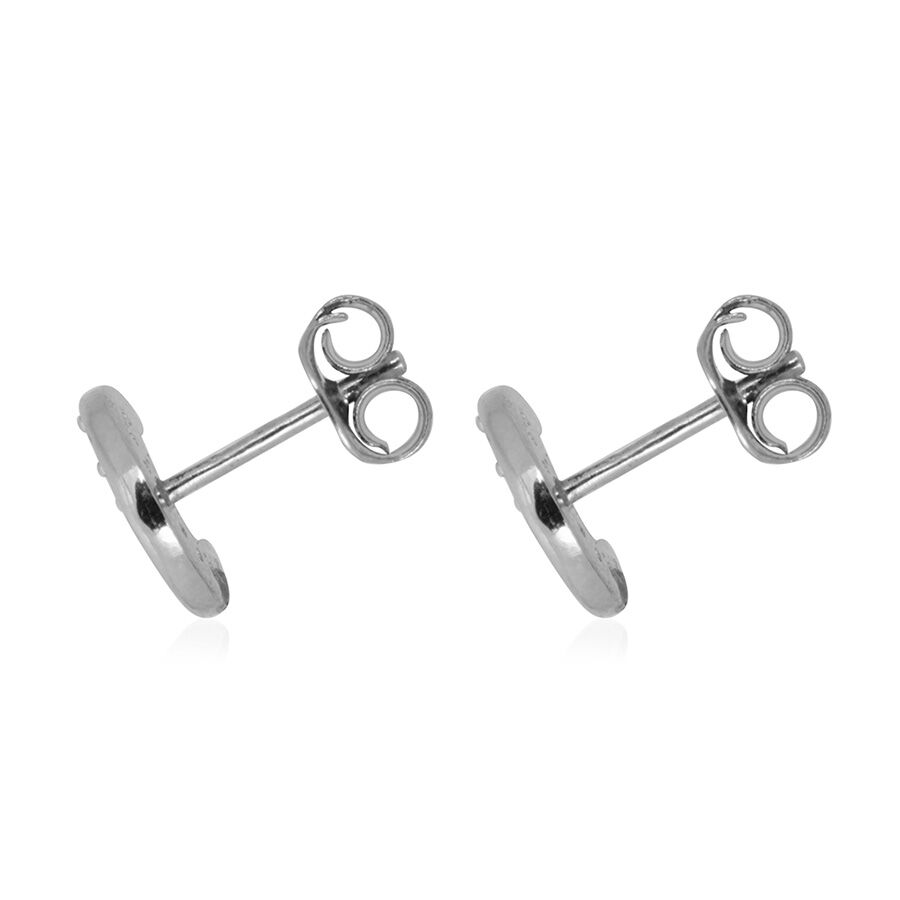 Set of Two - Diamond (Rnd) Star and Crescent Moon Earrings in Platinum Overlay Sterling Silver 0.150 Ct.