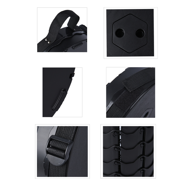 Portable Folding Stool with Strap (Size 25 Cm) - Black