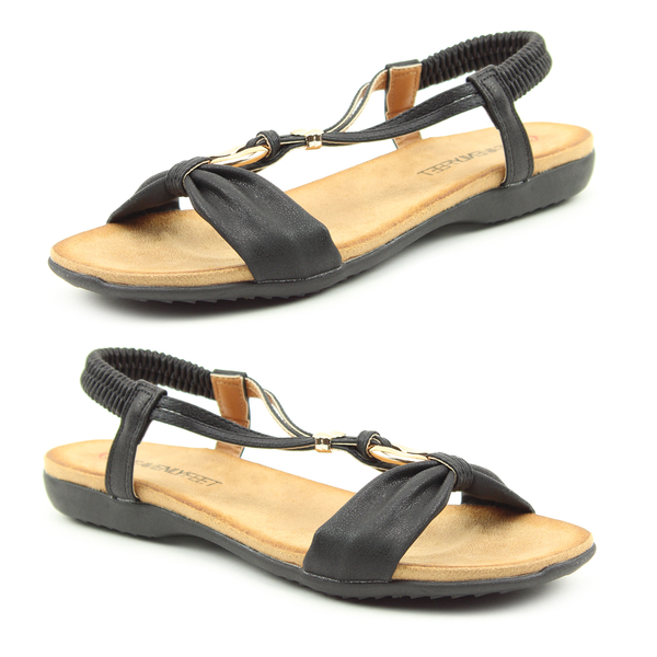 Heavenly Feet Campari Sandal (Size 4) - Black
