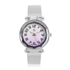 STRADA Japanese Movement Silver & Purple Dial Water Resistant Watch in Silver Colour Mesh Belt