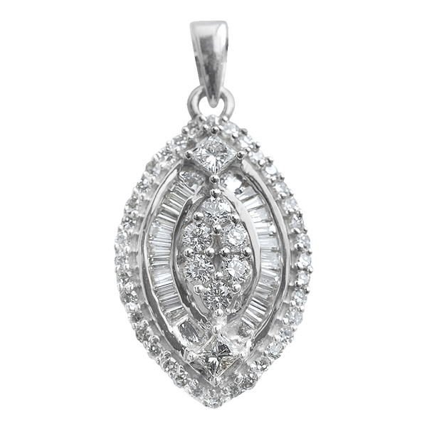 Signature Collection 18K White Gold IGI Certified Diamond (Rnd) (GH SI to I2) Pendant 0.500 Ct.
