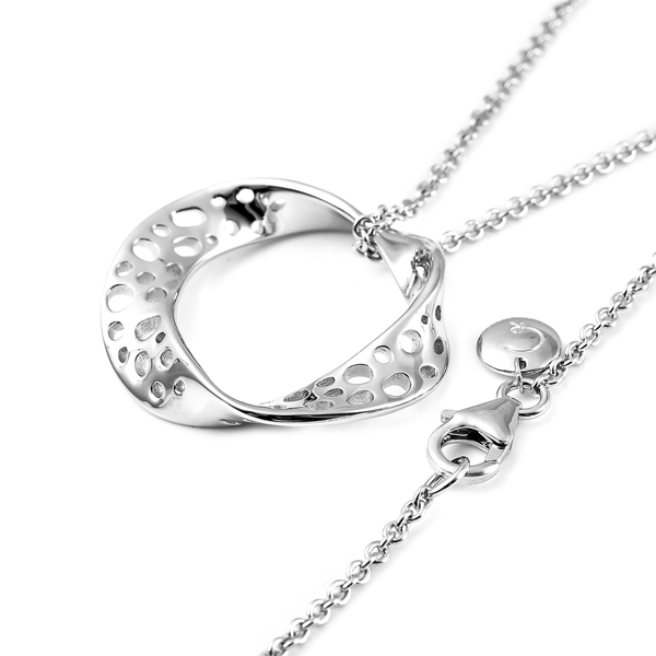 RACHEL GALLEY Pendant with Chain (Size 20) in Rhodium Overlay Sterling Silver  Wt. 11.01 Gms