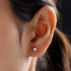 9K White Gold Diamond (I3/G-H) Stud Earrings (With Push Back) 0.25 Ct.