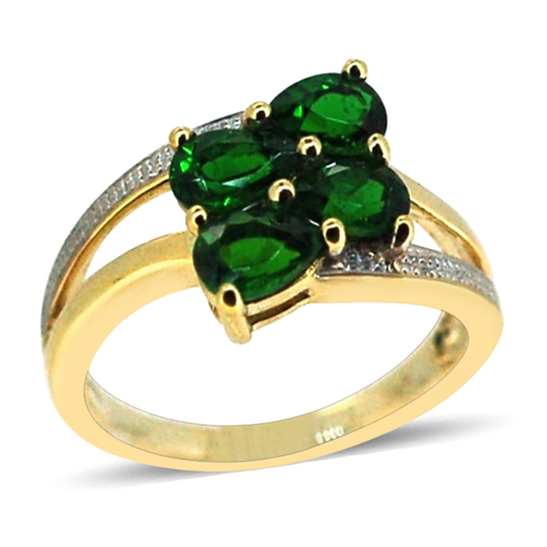 Chrome Diopside (Pear) Ring in 14K Gold Overlay Sterling Silver 1.750 Ct.
