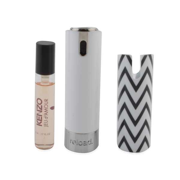 Reload Mini Perfume Spray White (Incl. Kenzo Jeau DAmour - 5ml & Zig Zag Skin)