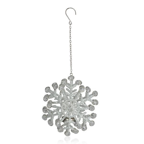 (Option-2)  Sparkle Snowflake Hanging Decorative Light Holder