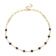 Amethyst Paperclip Necklace (Size 20) in Yellow Gold Tone