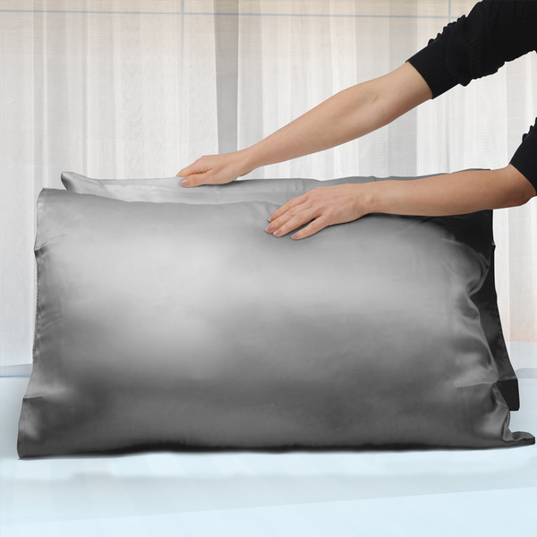100% Mulberry Silk Front Side- Single Pillowcase (Size 50x75cm) - Dark Grey
