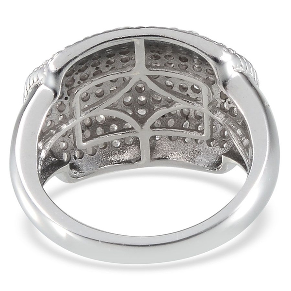 Diamond (Rnd) Cluster Ring in Platinum Overlay Sterling Silver 1.000 Ct.