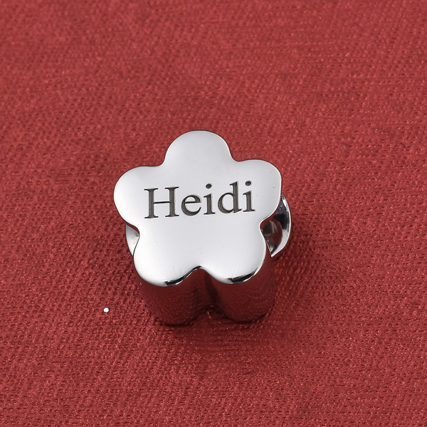 Personalised Engraved Floral Charm
