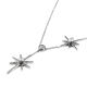 White Austrian Crystal  Necklace (Size 15 with 2 inch Extender) in Stainless Steel  1.0  Ct.