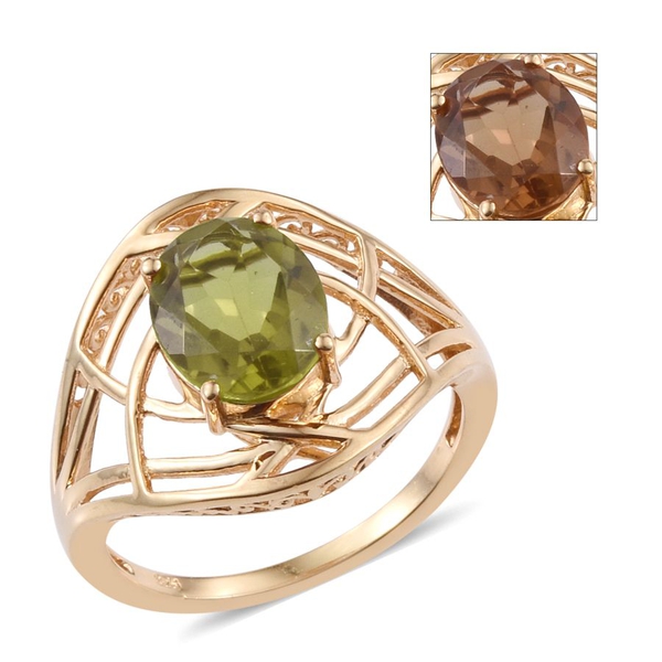 Alexite (Ovl) Solitaire Ring in 14K Gold Overlay Sterling Silver 3.250 Ct.